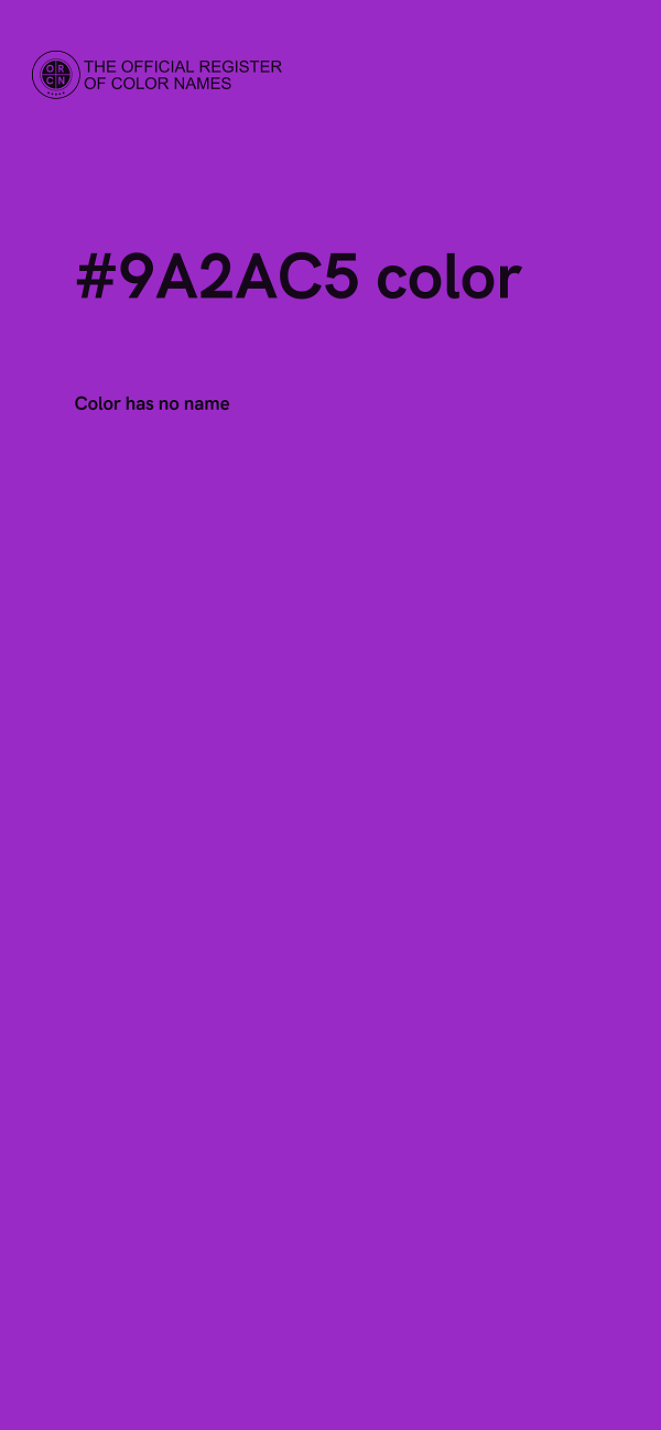 #9A2AC5 color image