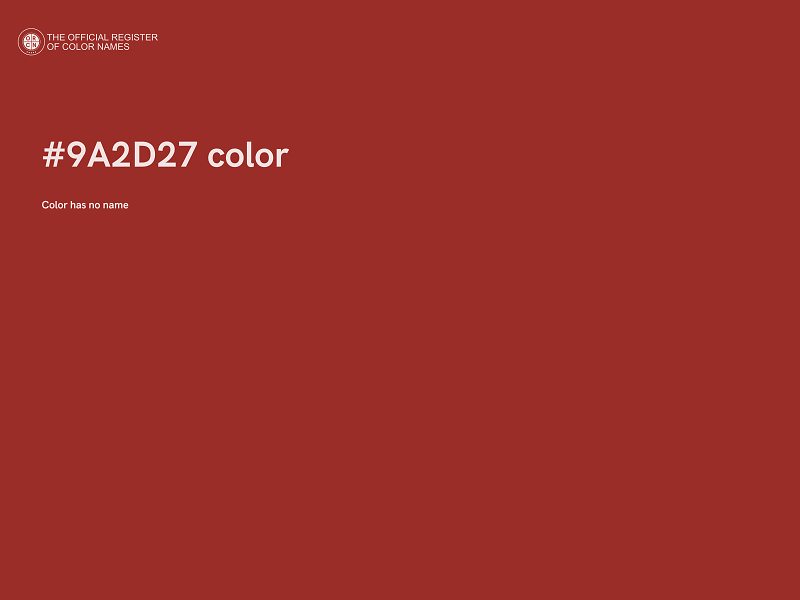 #9A2D27 color image