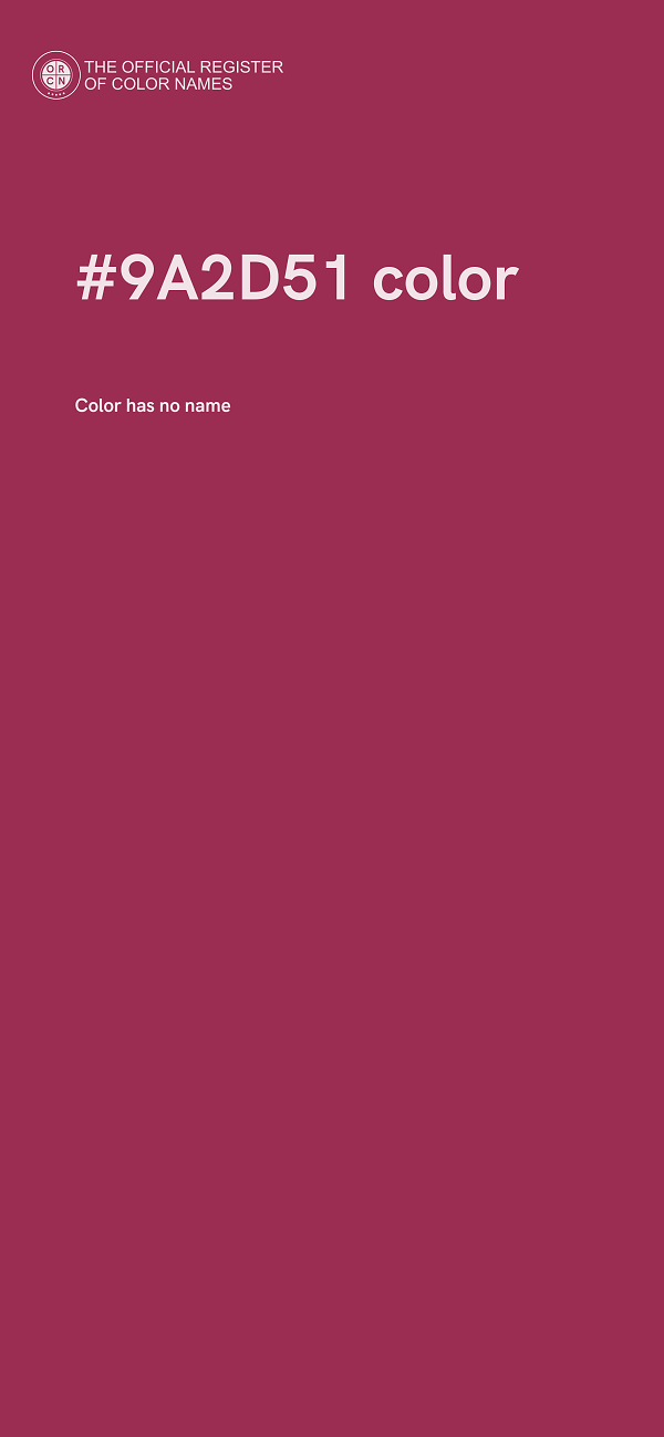 #9A2D51 color image