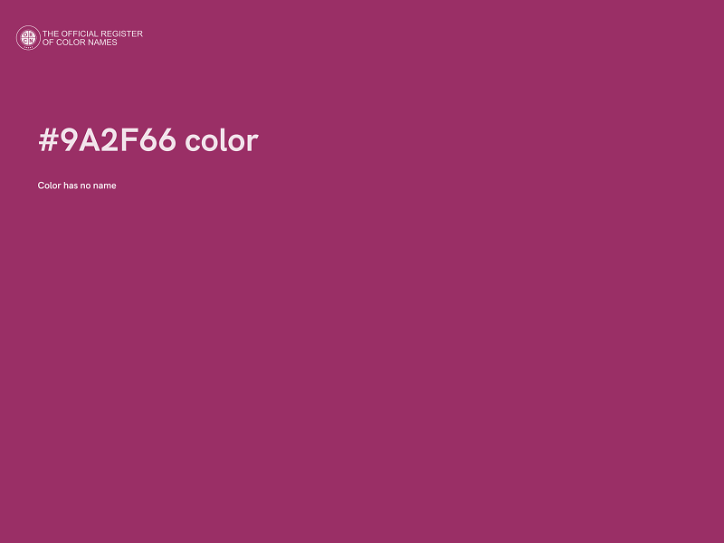 #9A2F66 color image