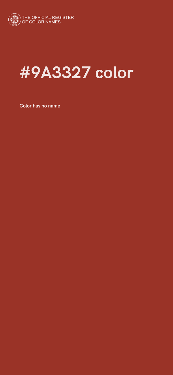#9A3327 color image