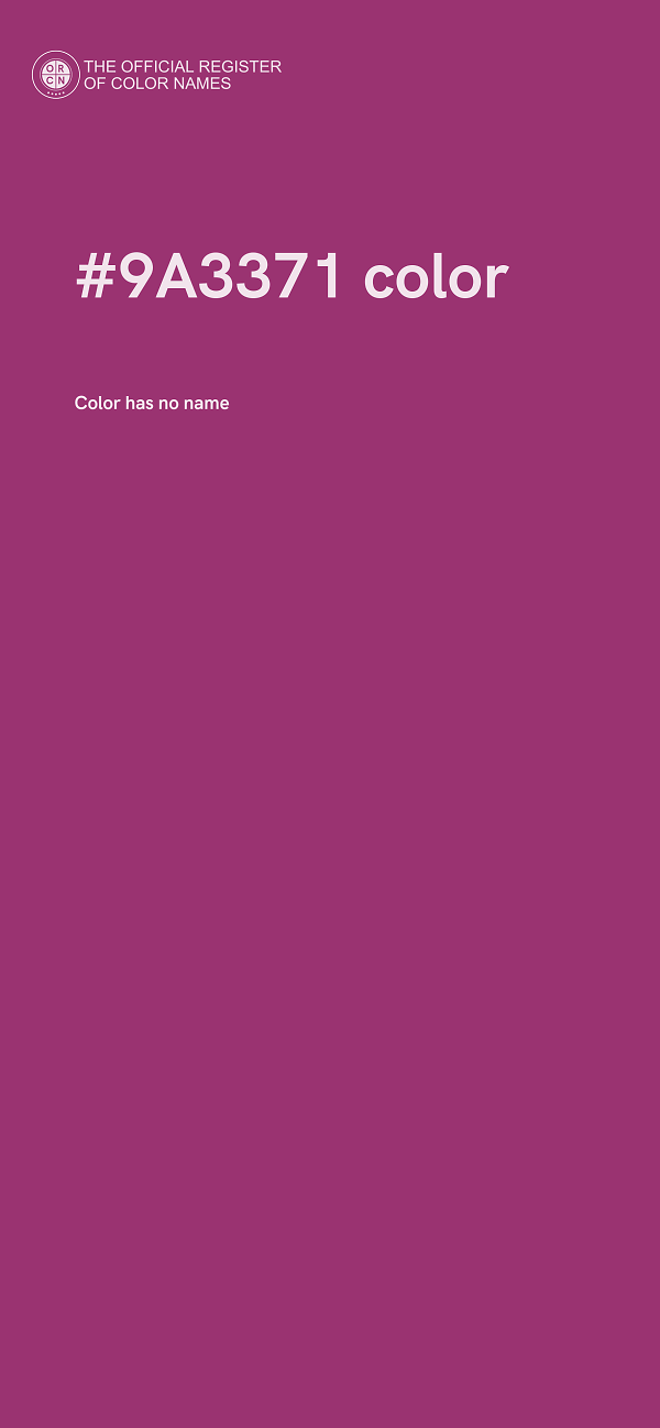 #9A3371 color image