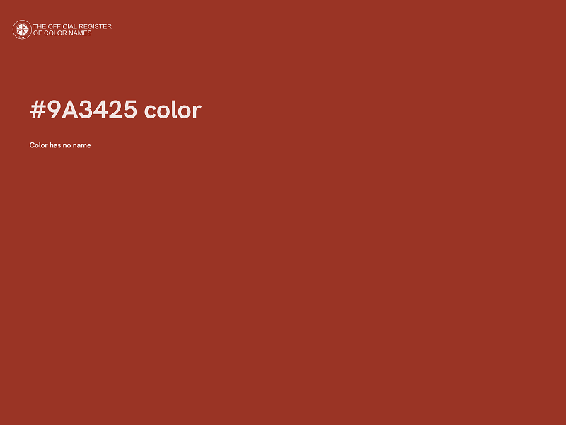 #9A3425 color image