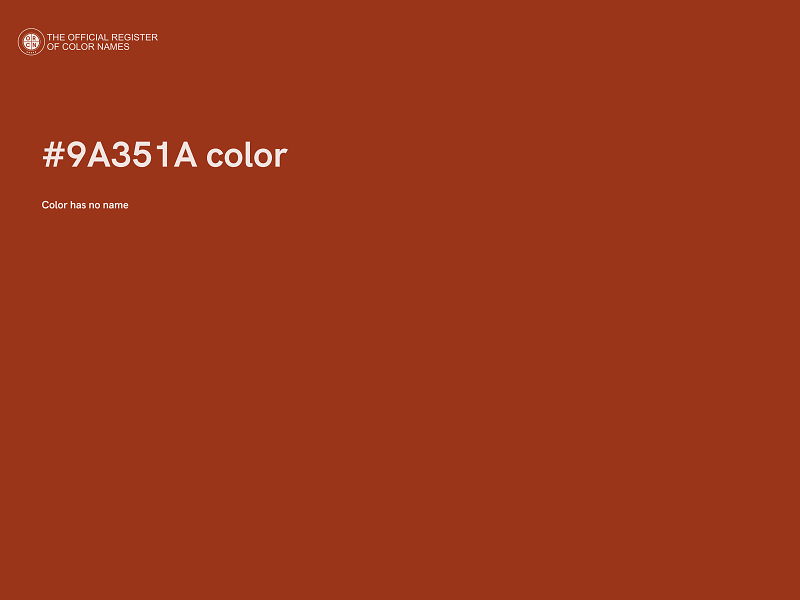 #9A351A color image