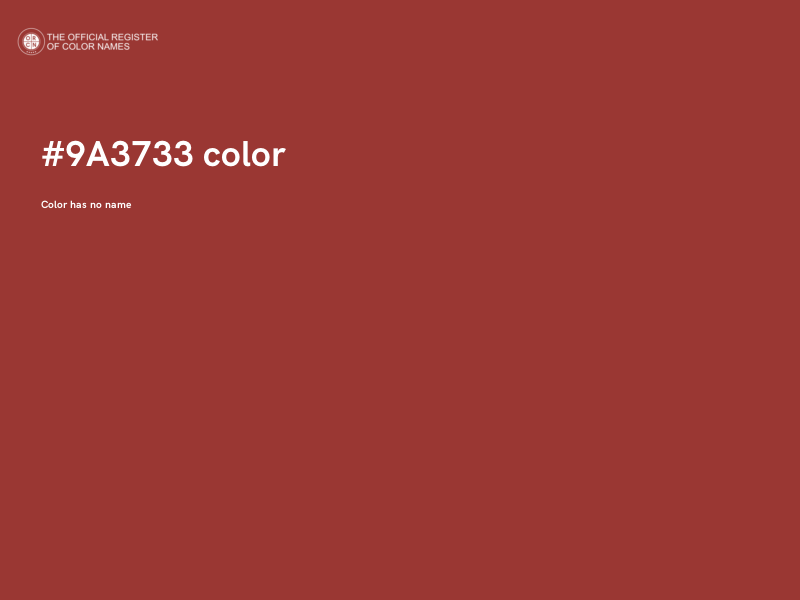 #9A3733 color image