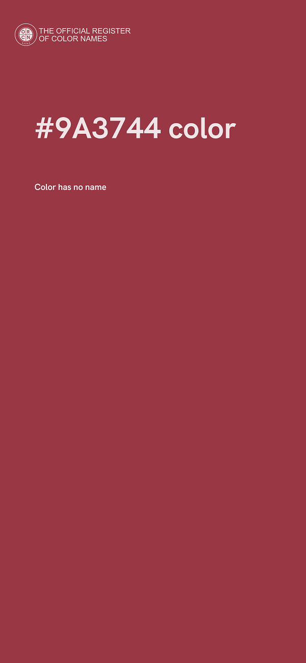 #9A3744 color image