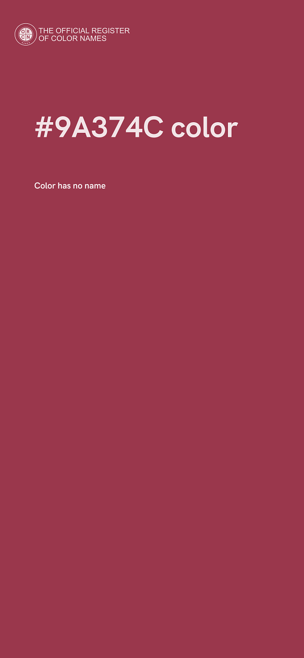 #9A374C color image
