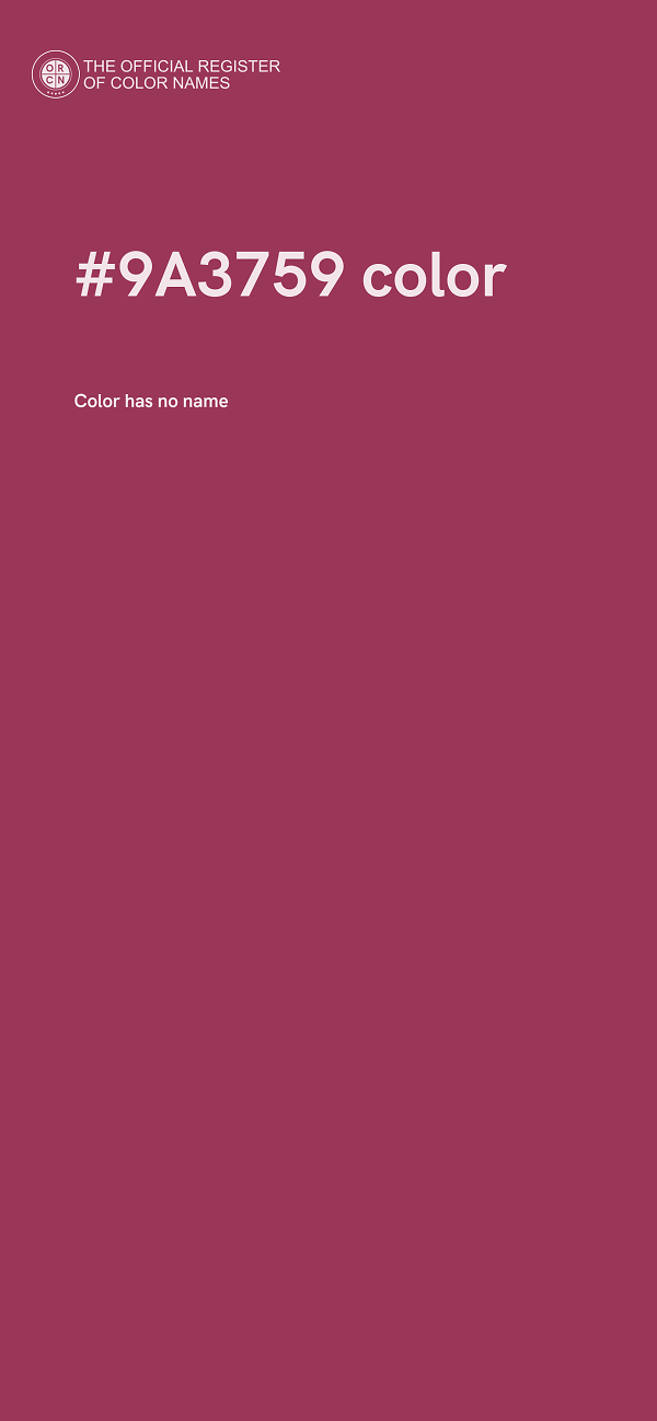 #9A3759 color image