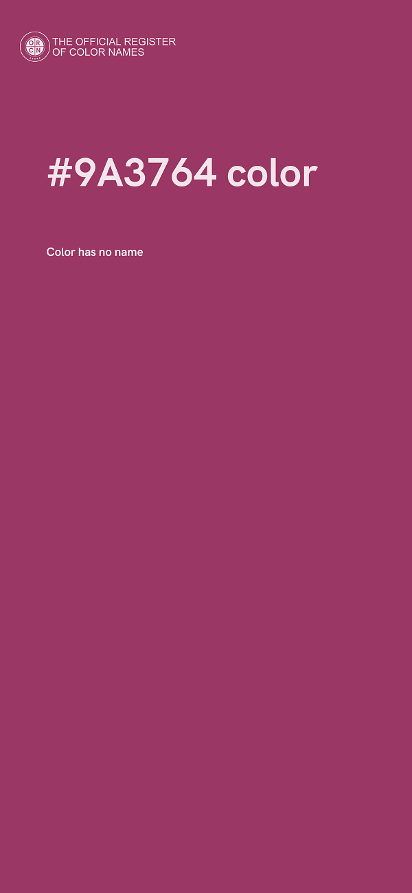 #9A3764 color image