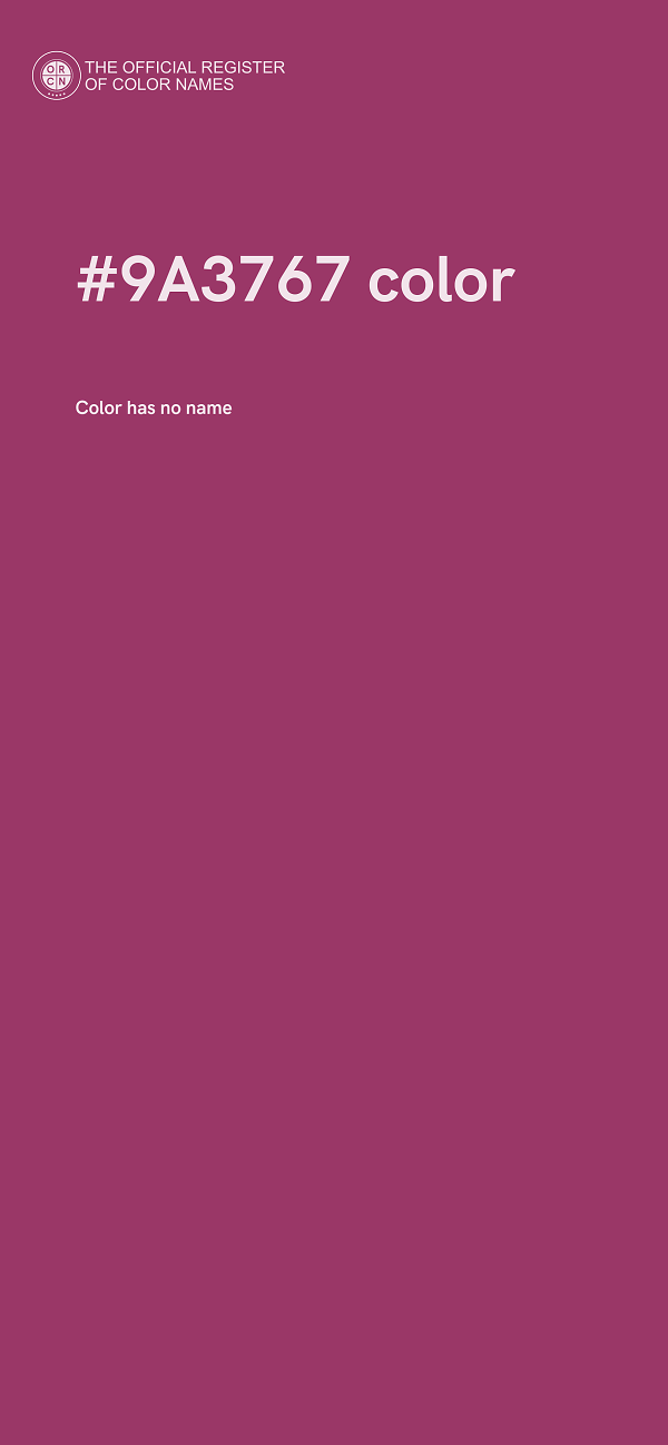 #9A3767 color image