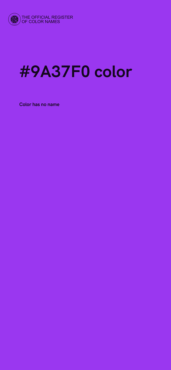 #9A37F0 color image