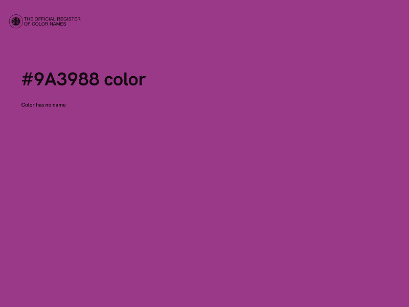 #9A3988 color image
