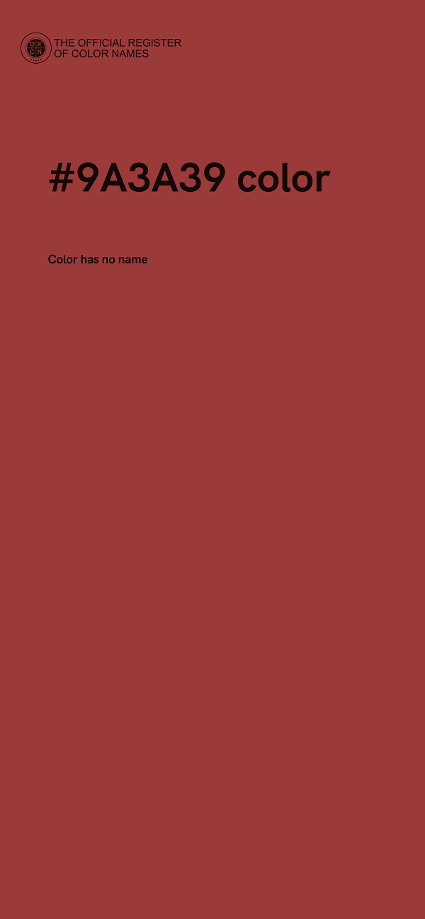 #9A3A39 color image