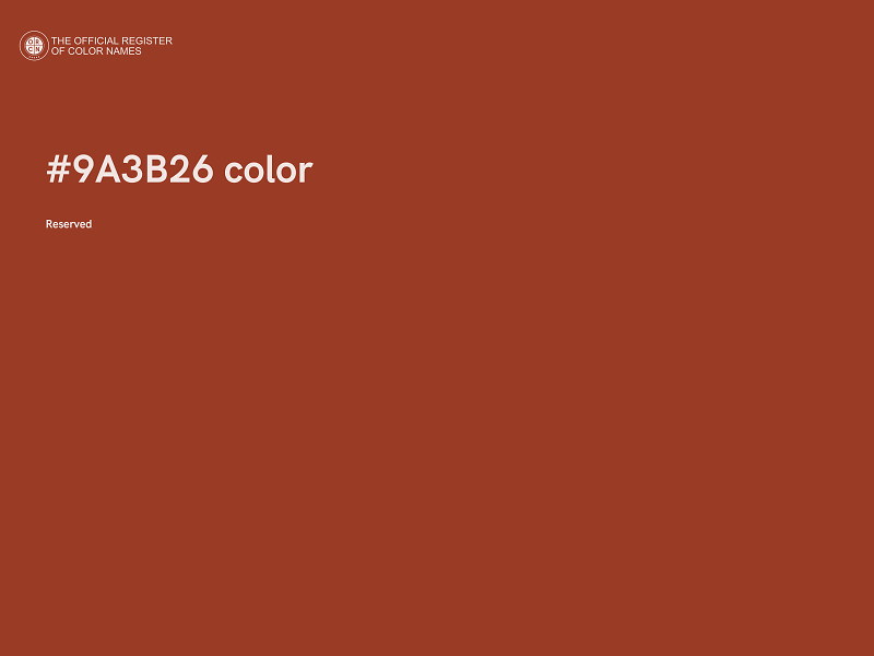 #9A3B26 color image