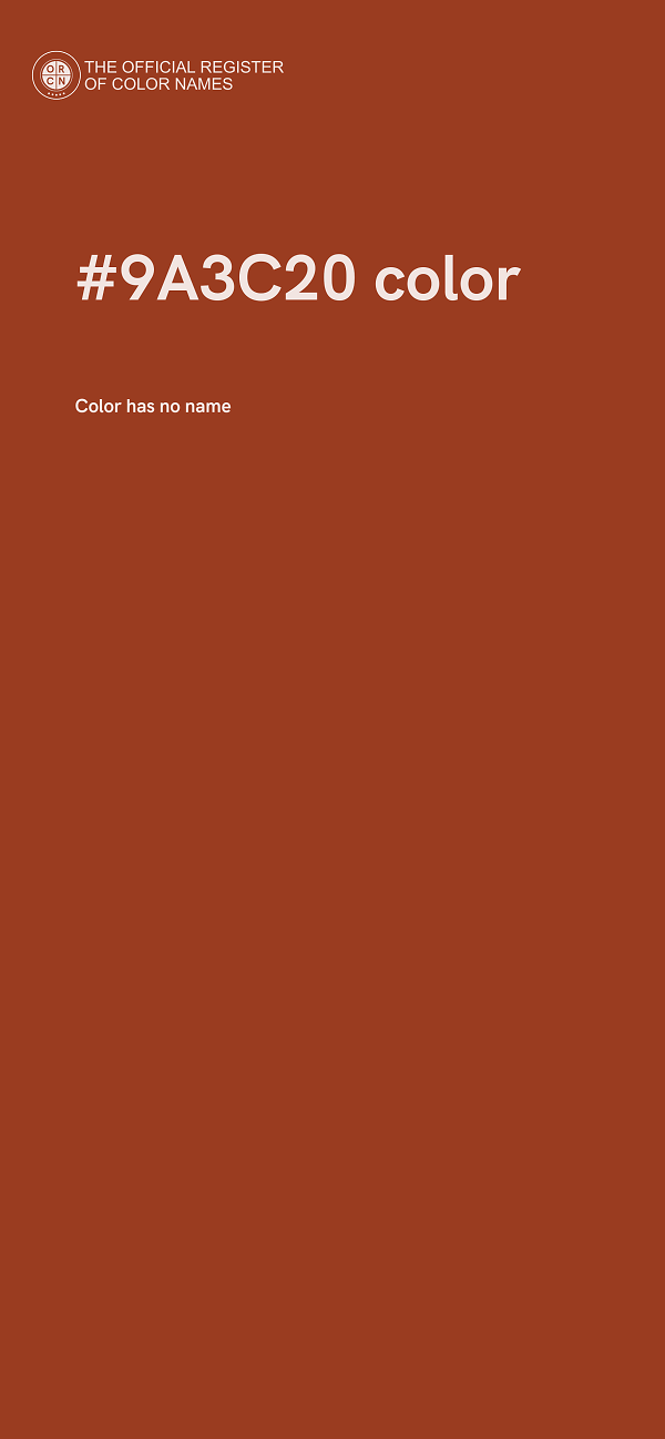 #9A3C20 color image
