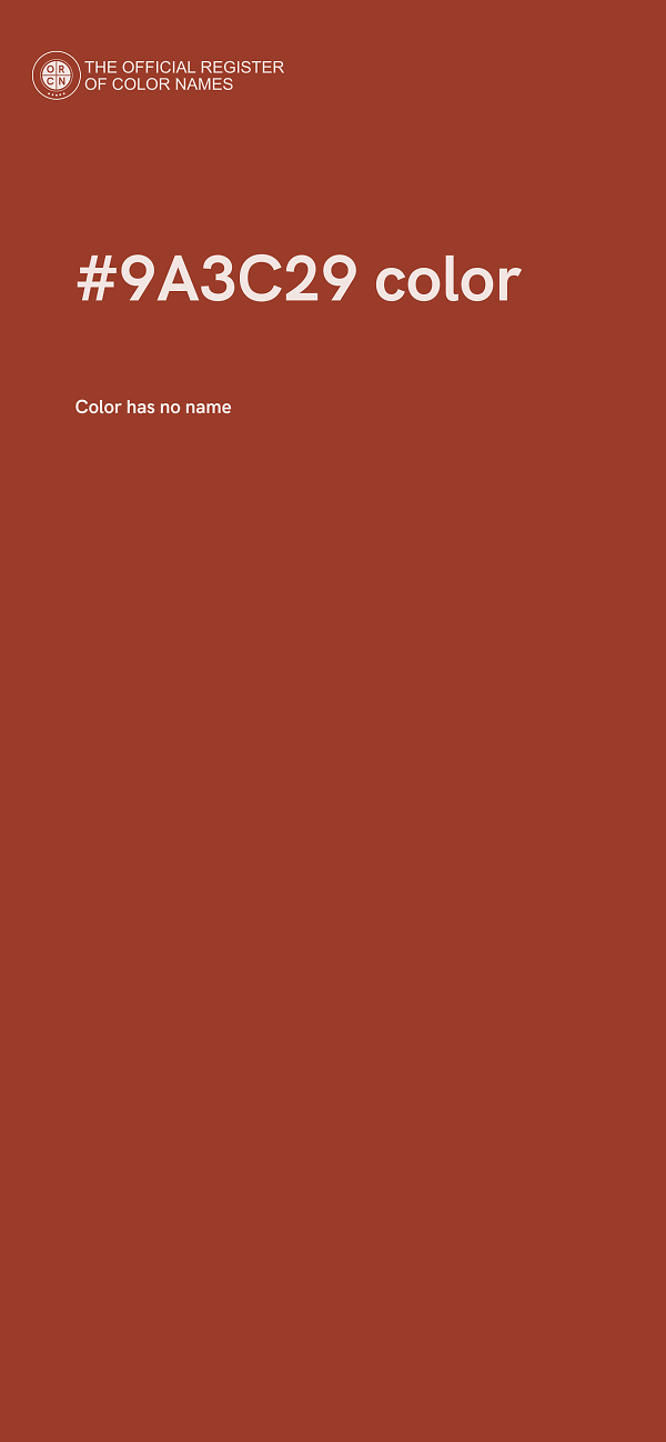 #9A3C29 color image