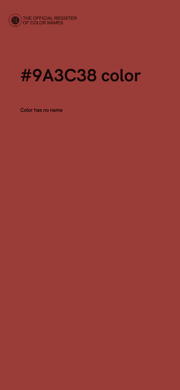 #9A3C38 color image