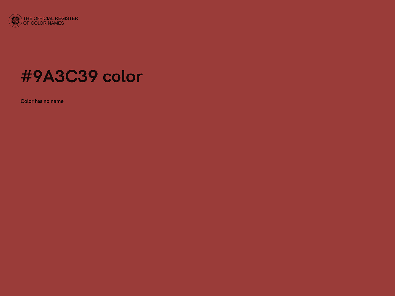 #9A3C39 color image