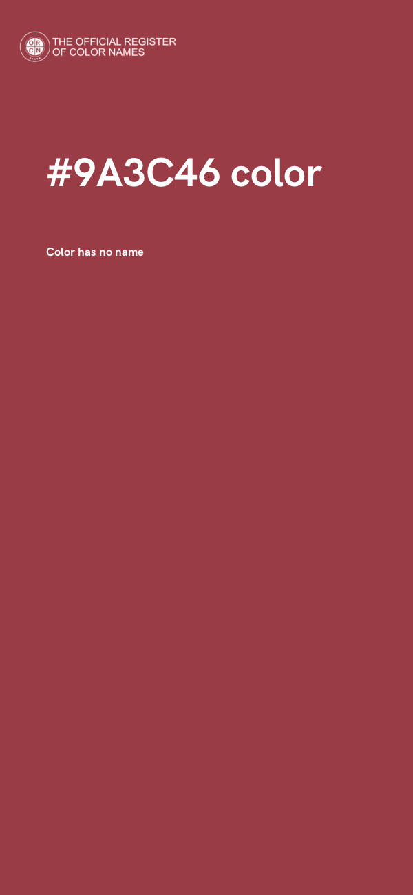 #9A3C46 color image