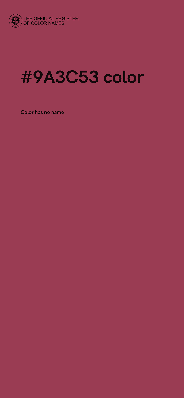 #9A3C53 color image