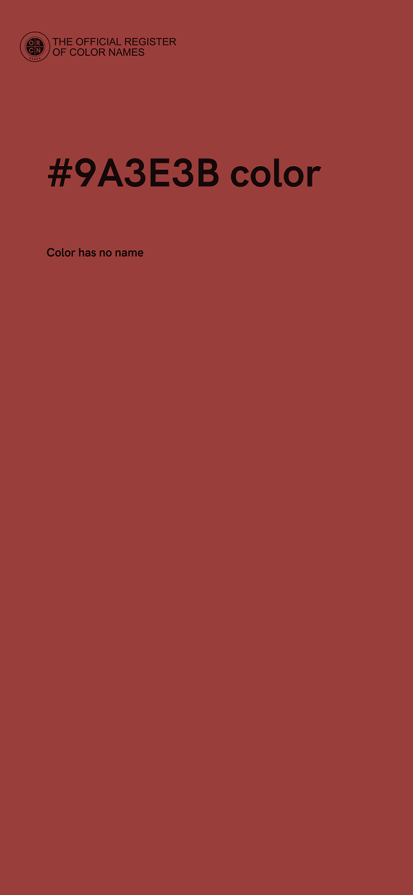 #9A3E3B color image