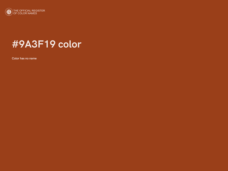 #9A3F19 color image