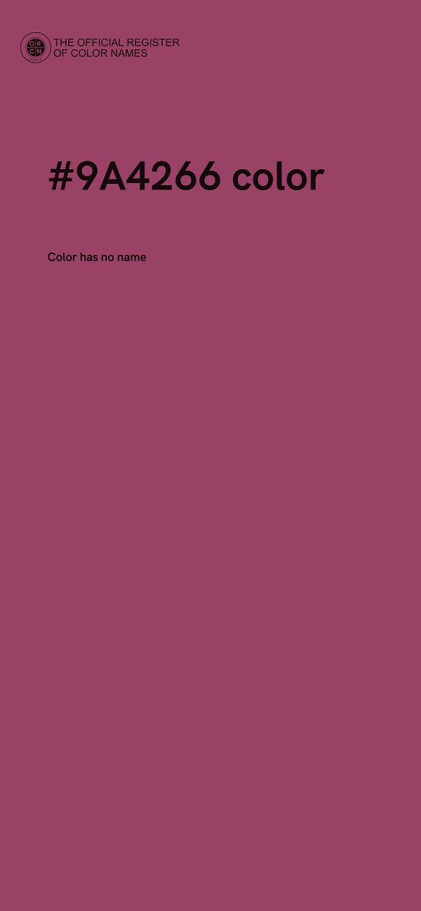 #9A4266 color image