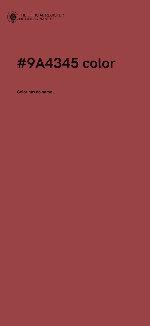 #9A4345 color image