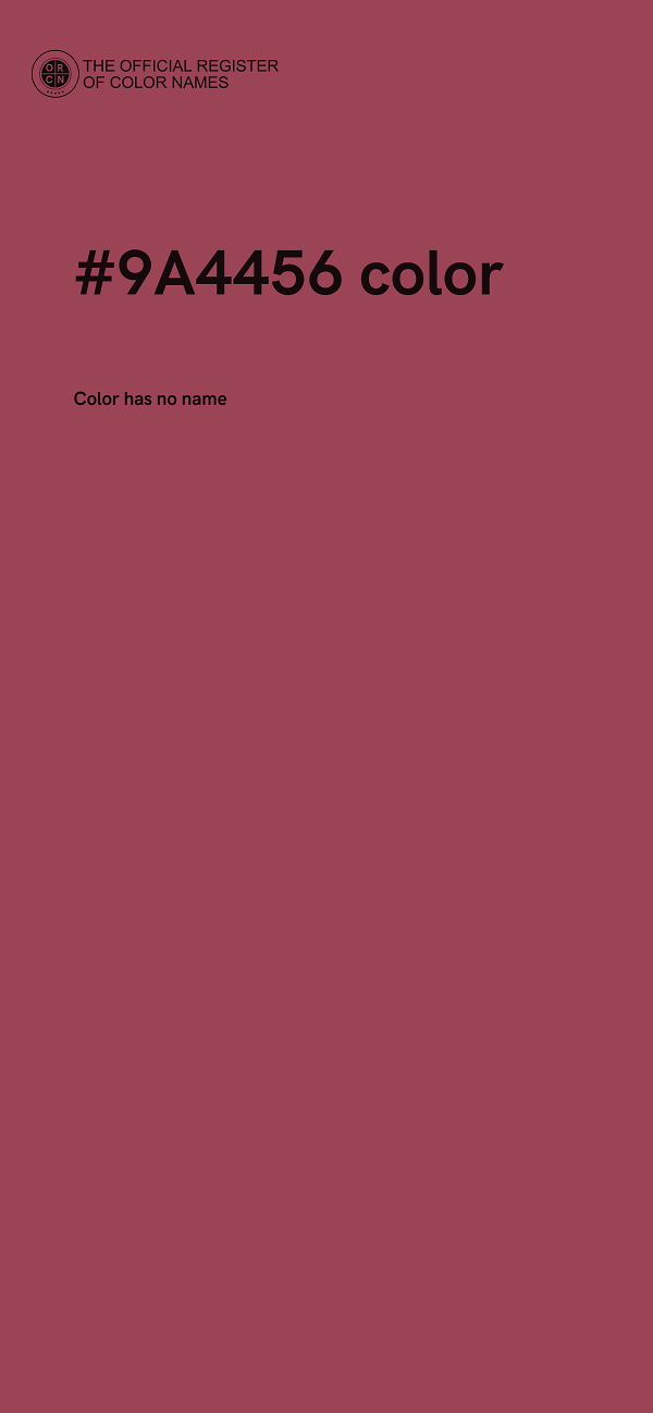 #9A4456 color image