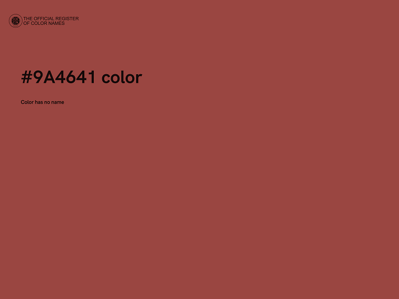 #9A4641 color image