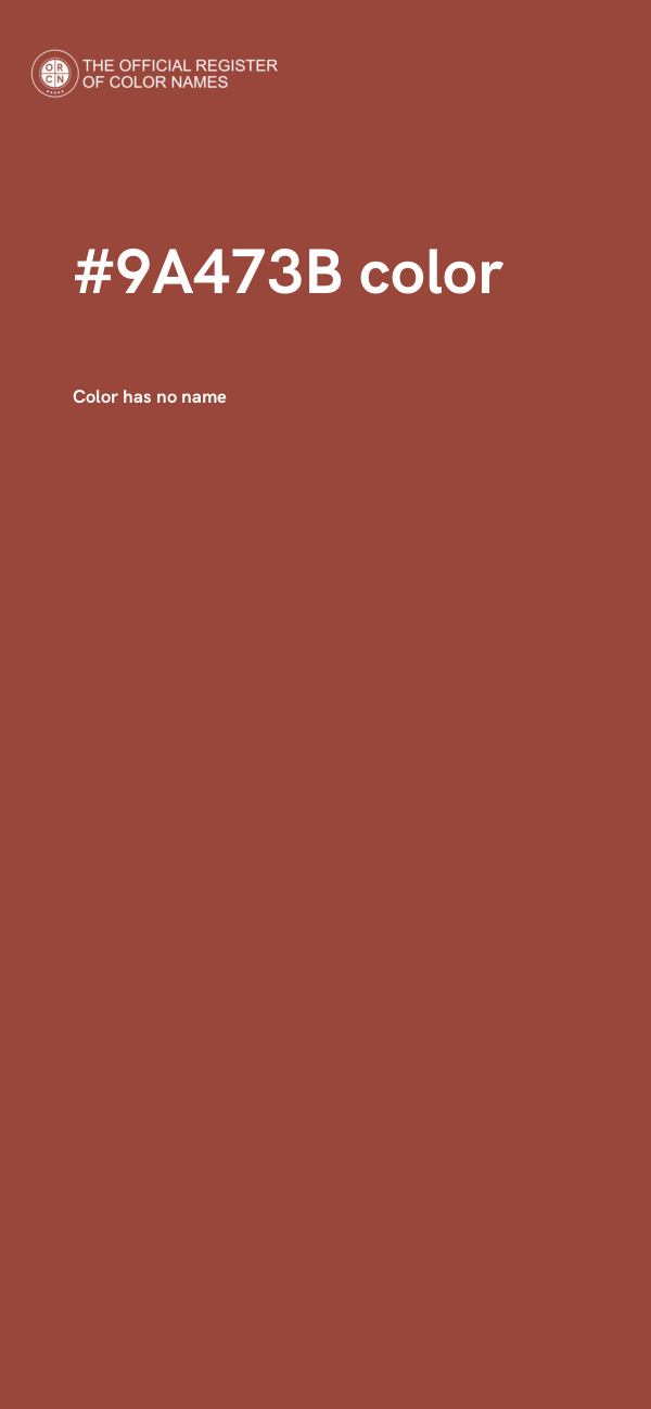 #9A473B color image