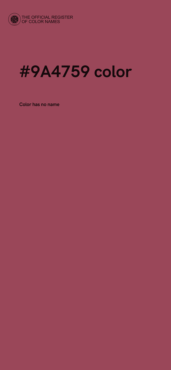 #9A4759 color image