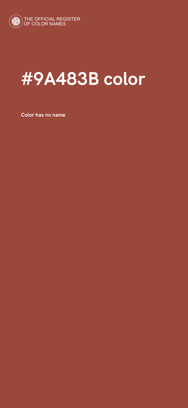 #9A483B color image