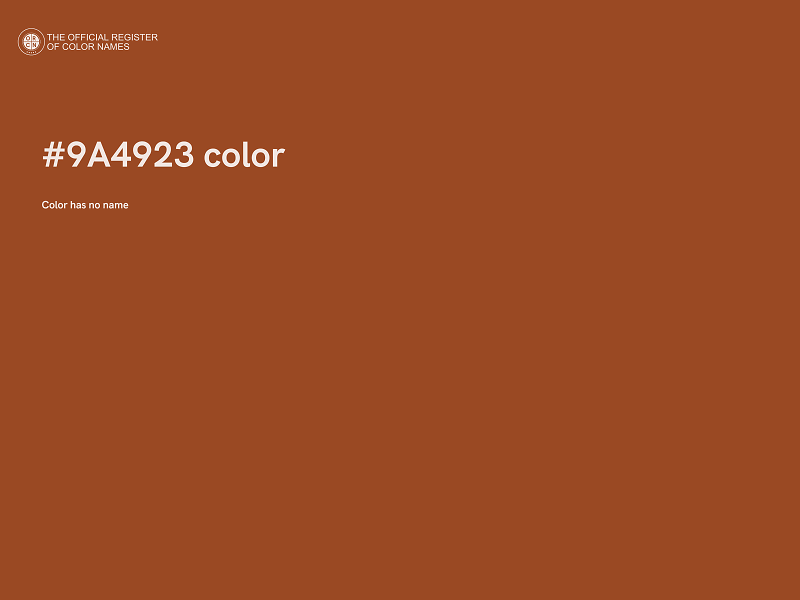#9A4923 color image