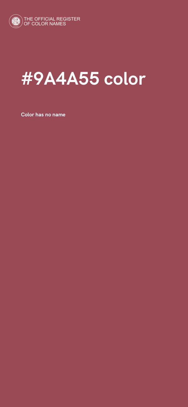 #9A4A55 color image