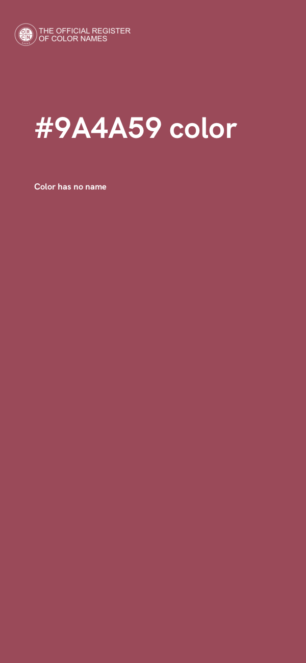 #9A4A59 color image