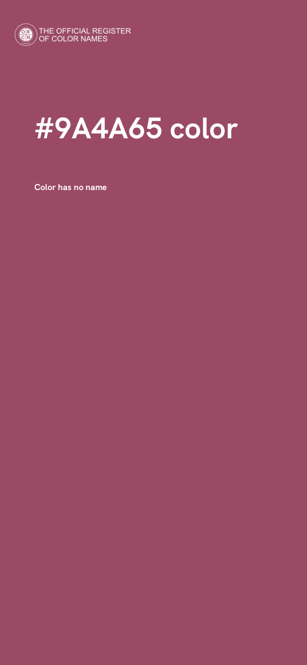 #9A4A65 color image