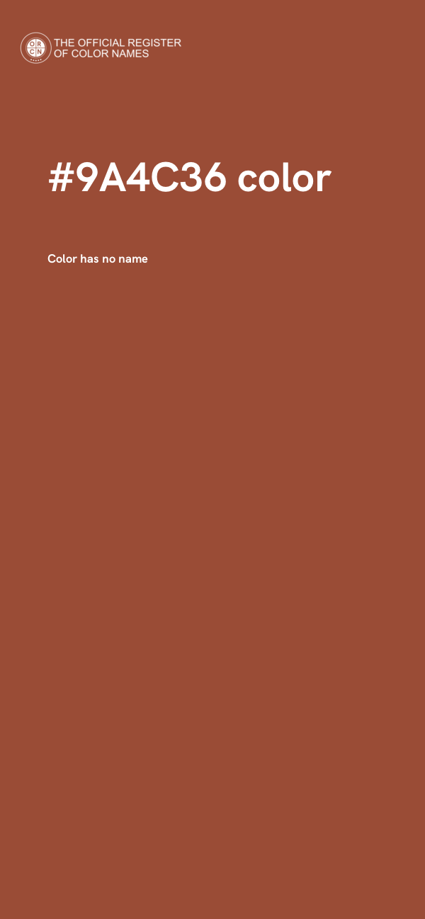 #9A4C36 color image
