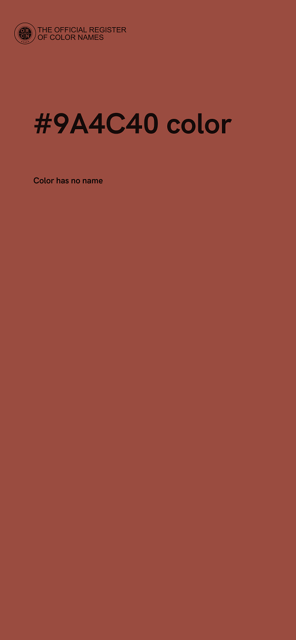 #9A4C40 color image