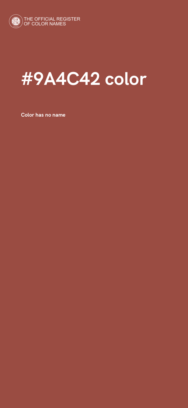#9A4C42 color image