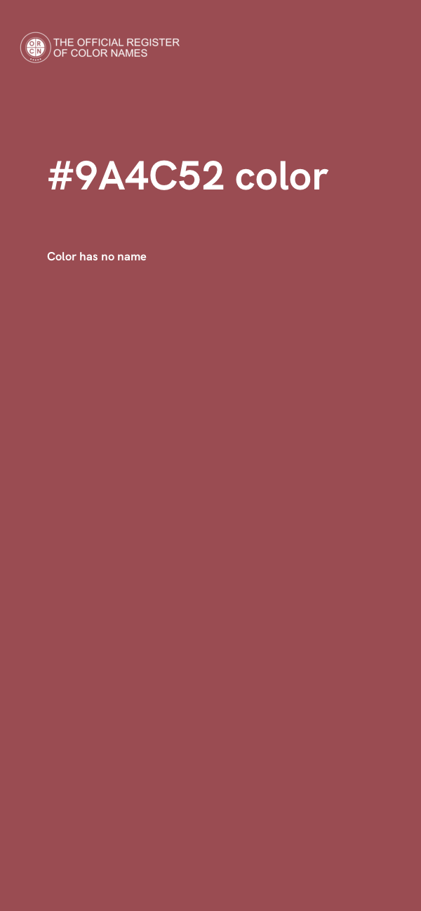 #9A4C52 color image