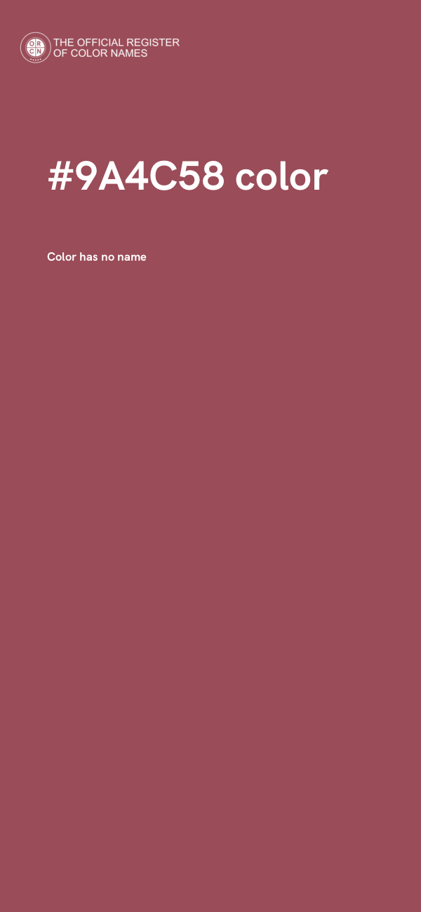 #9A4C58 color image