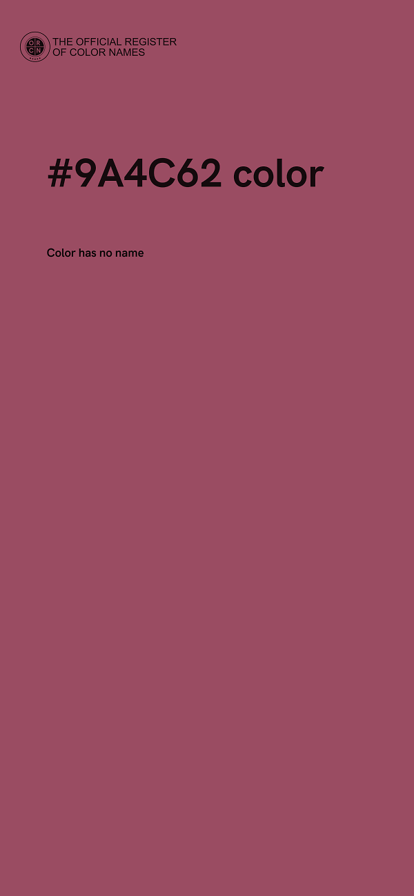 #9A4C62 color image