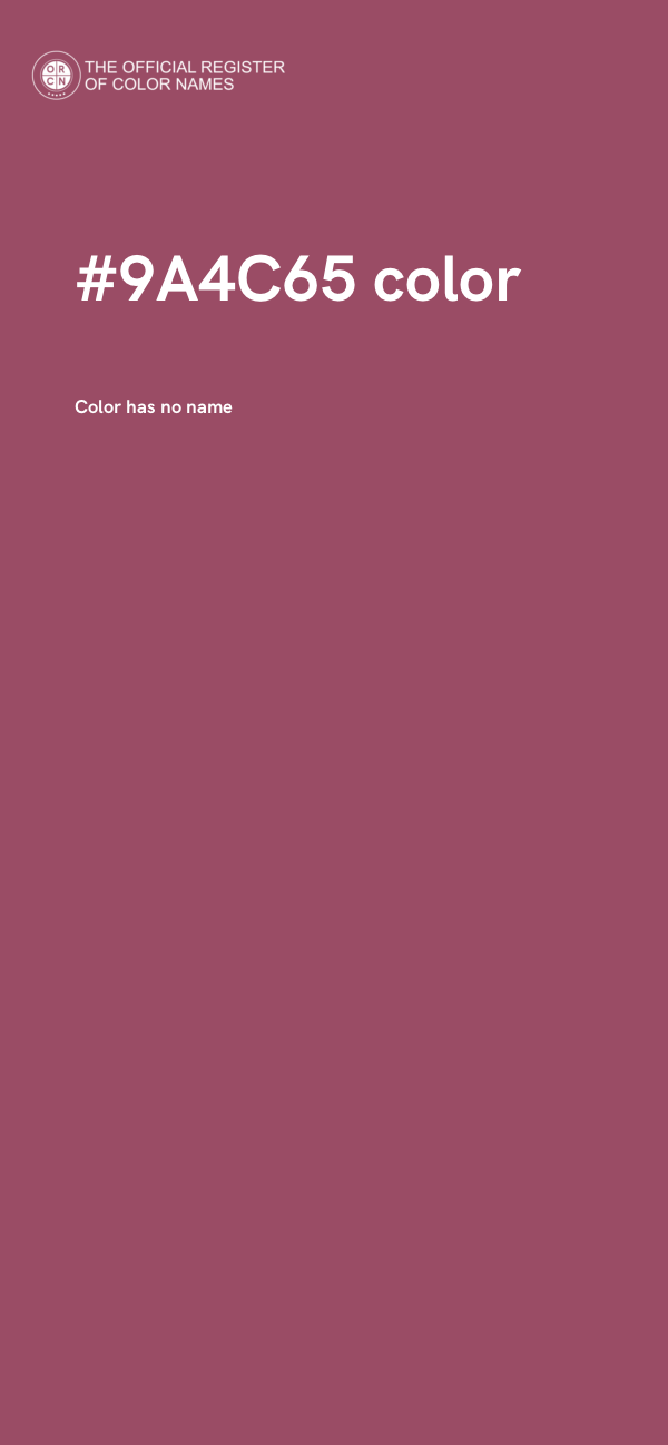 #9A4C65 color image