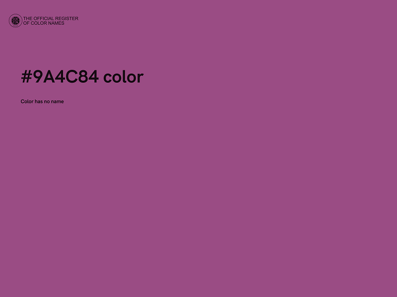 #9A4C84 color image