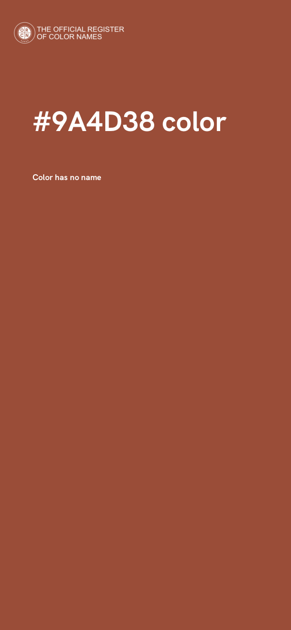 #9A4D38 color image