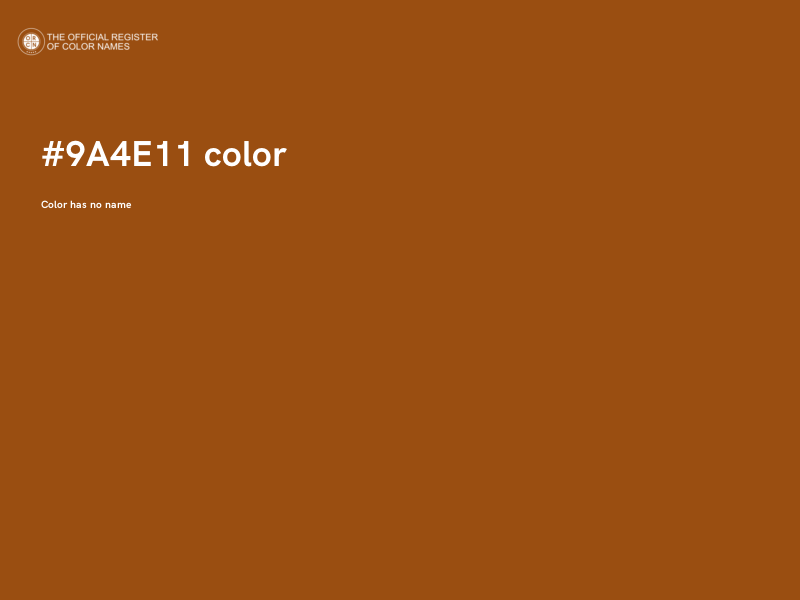 #9A4E11 color image