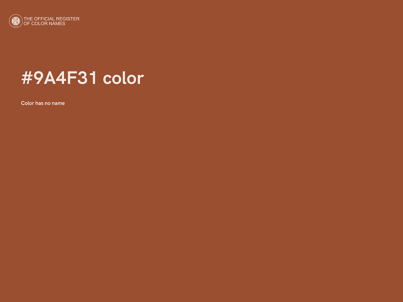 #9A4F31 color image