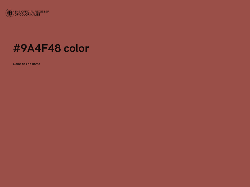 #9A4F48 color image