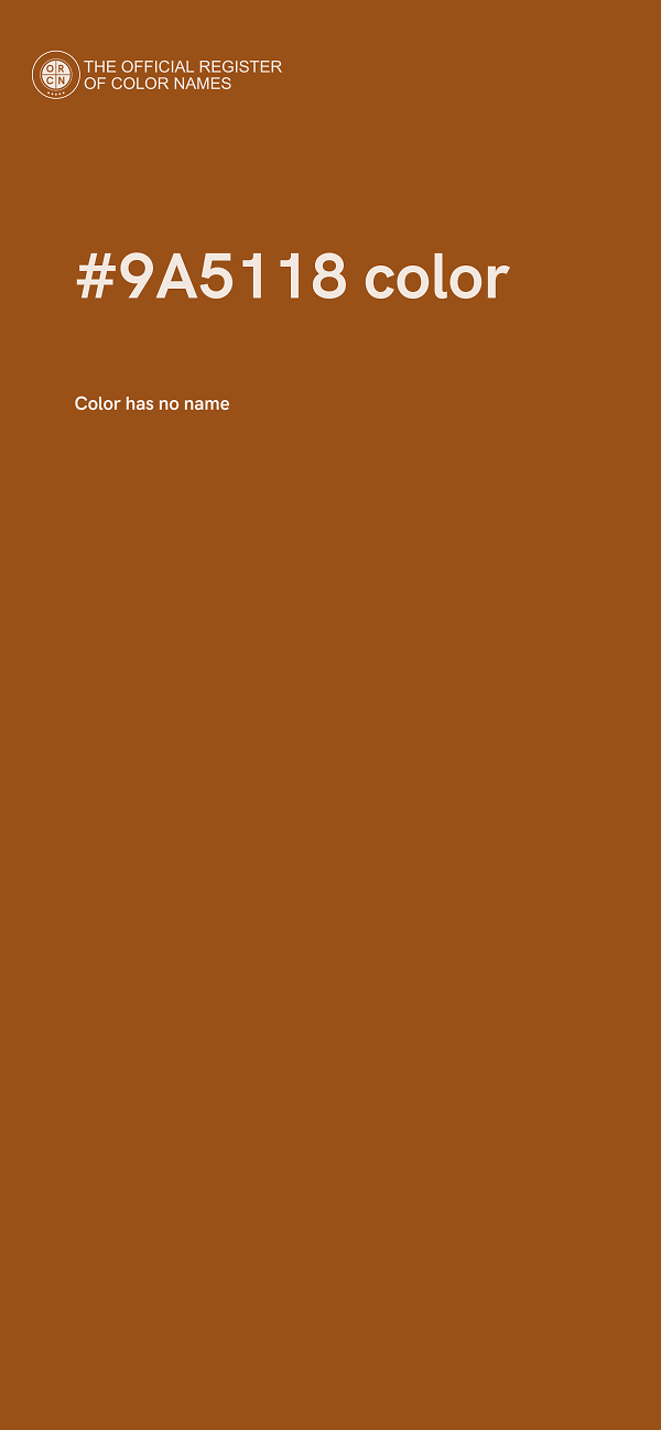 #9A5118 color image